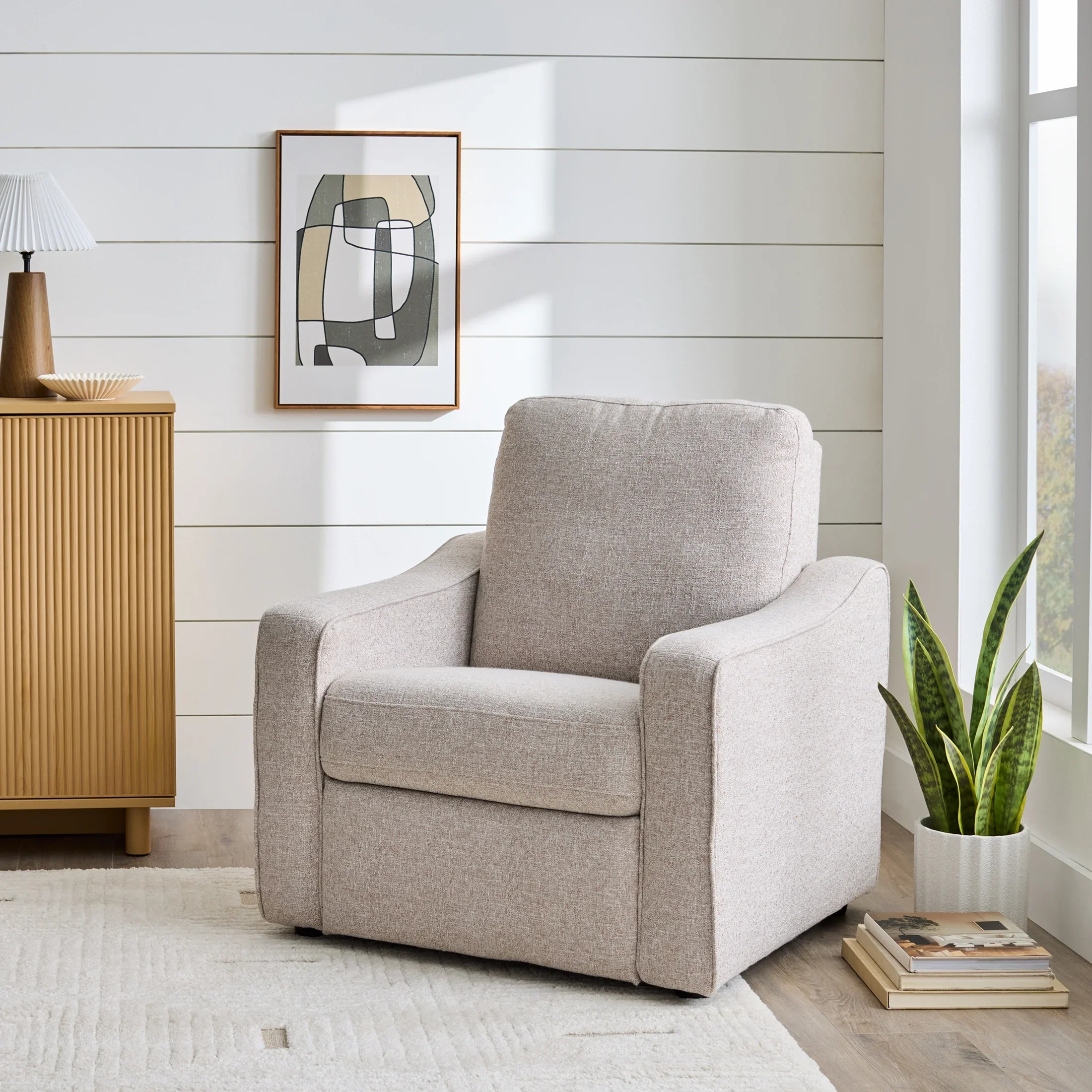Better Homes & Gardens Allen Push-Button Power Recliner Chair, Cocoa Faux Leather