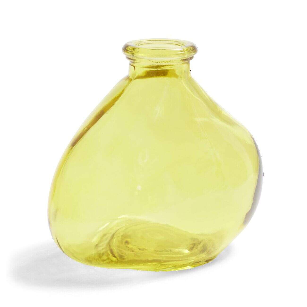 Soliflore dame jeanne verre jaune Ø11xH9,5cm