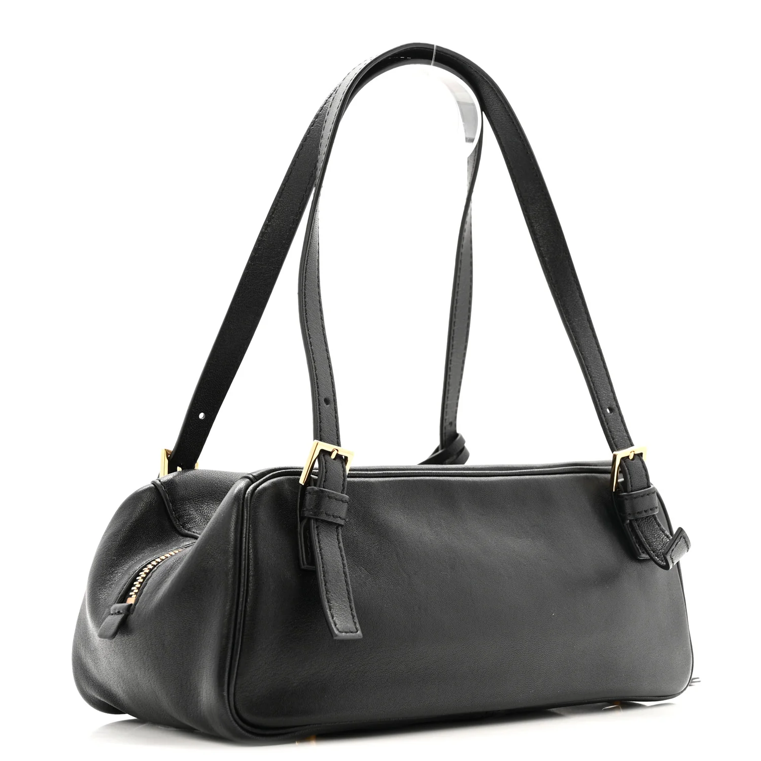 Lambskin Tag Bowling Bag Black