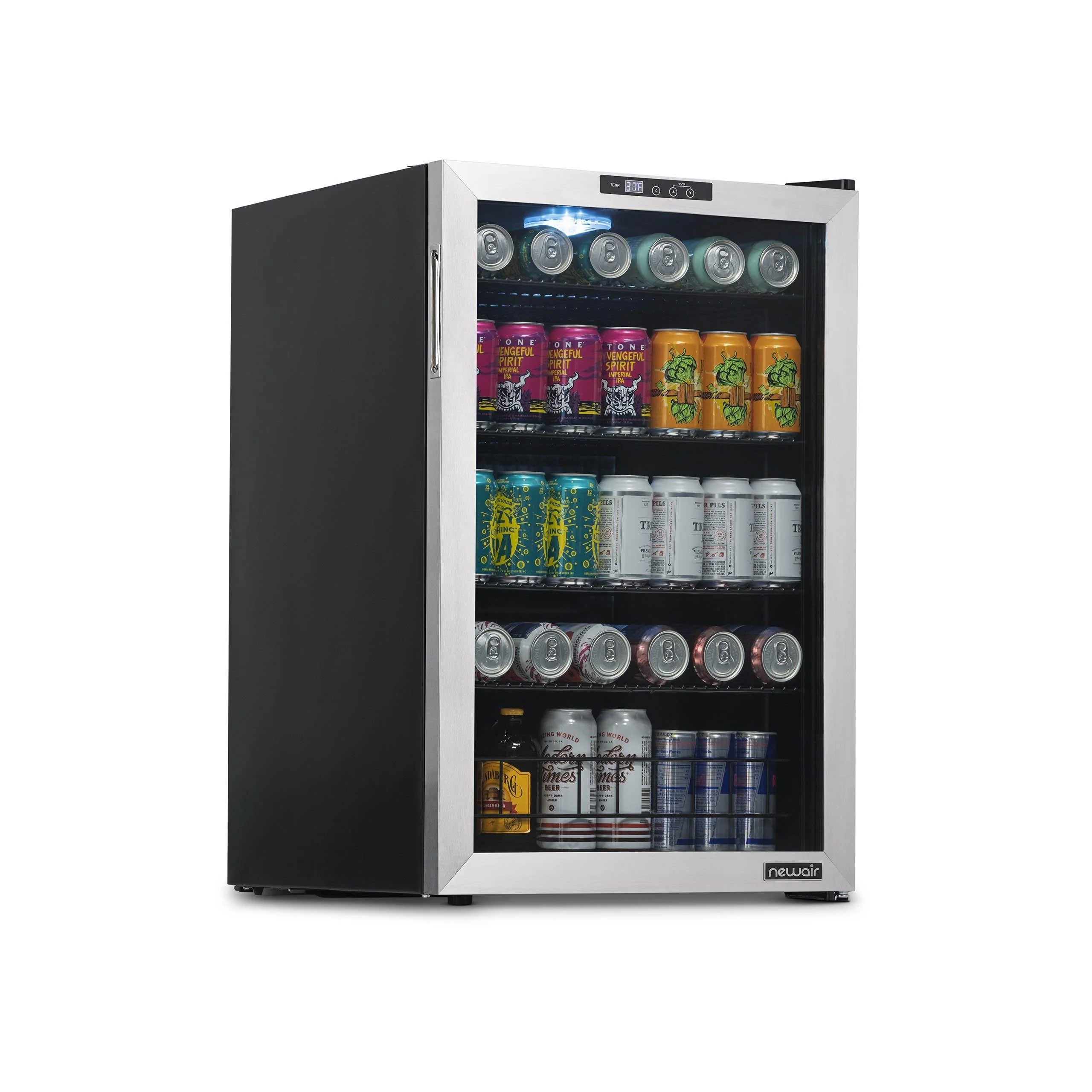 Newair 160-Can Freestanding Stainless Steel Beverage Fridge - 21.3
