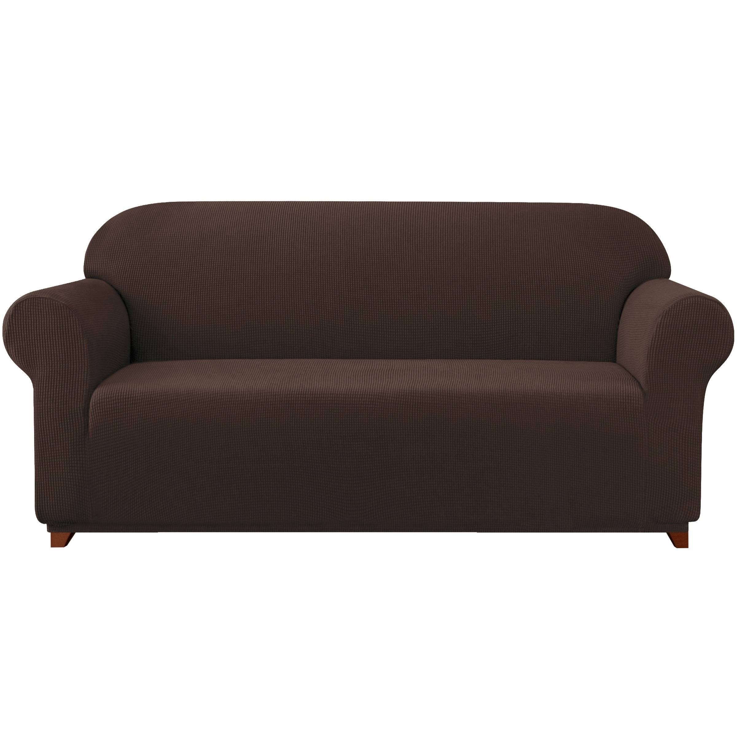 Subrtex 1-Piece Spandex Stretch Slipcover Sofa, Chocolate