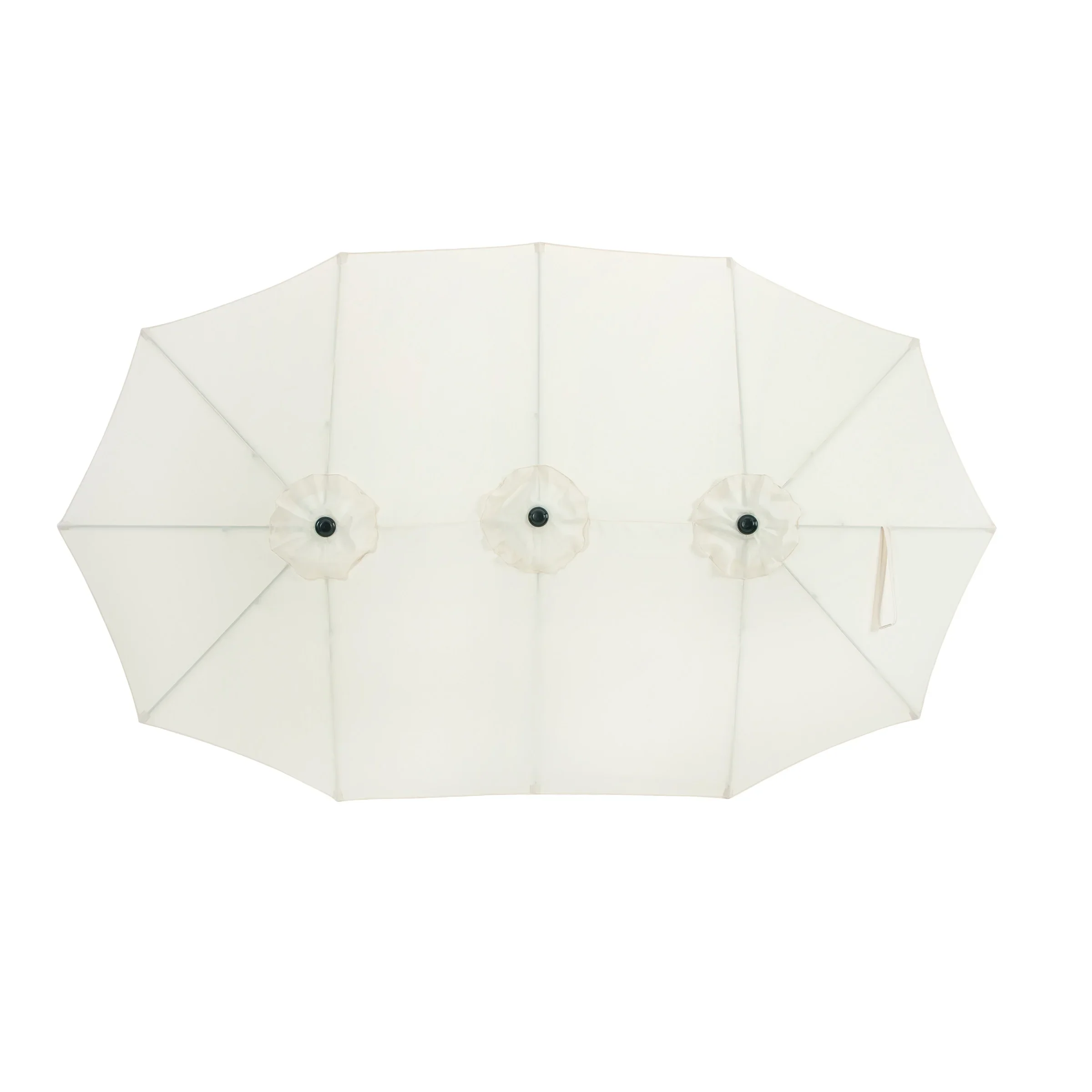 Pure Garden 15 Ft Double Patio Umbrella �?XL Sunshade with Hand Crank, Beige