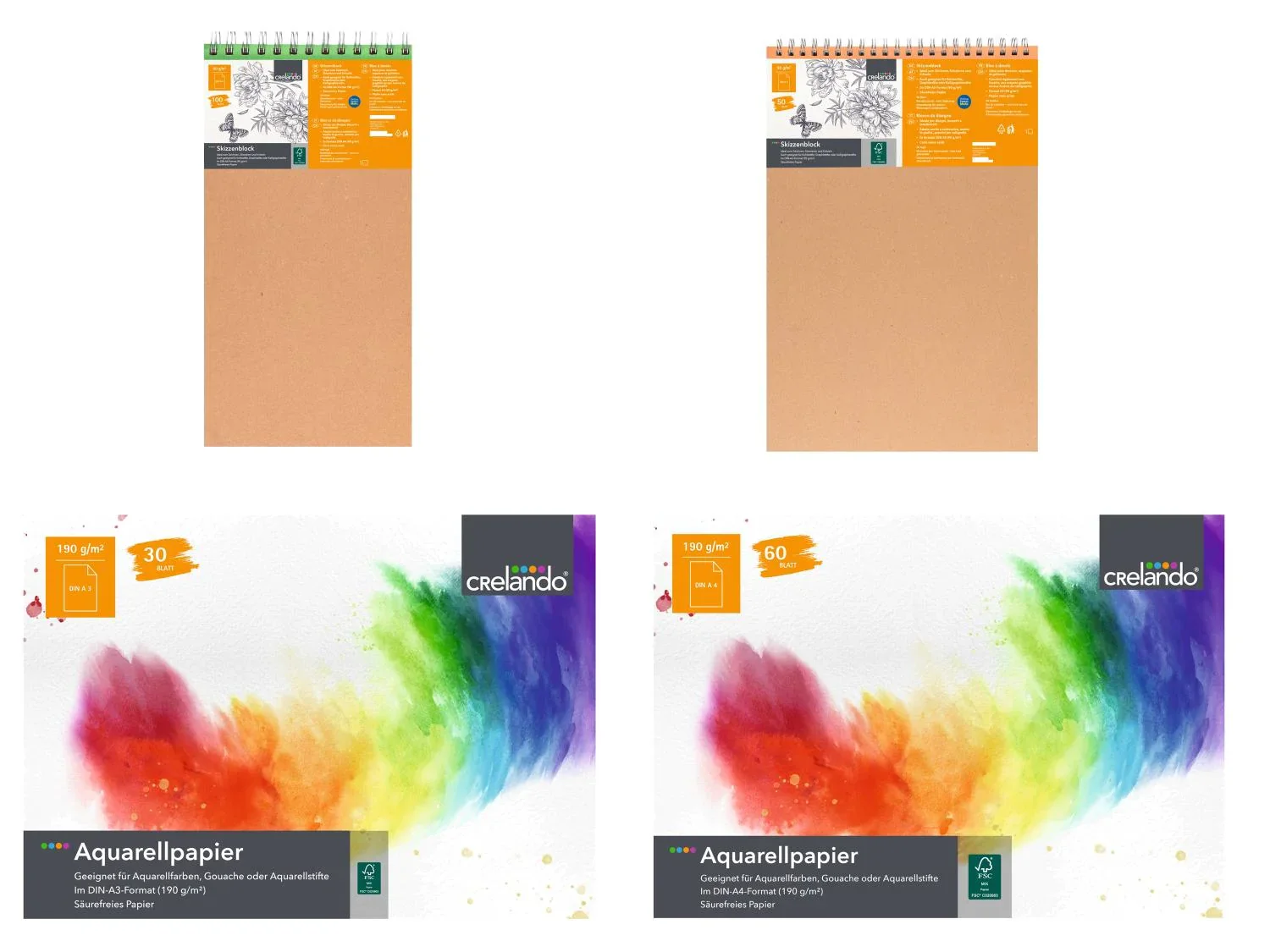 crelando Papier aquarelle ou bloc  dessin