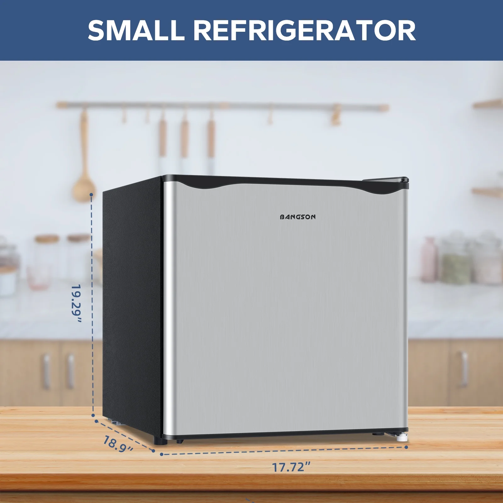Small Refrigerator,1.6 Cu.ft Mini Fridge with Freezer, Single Door, Silver(silver) - Image 4