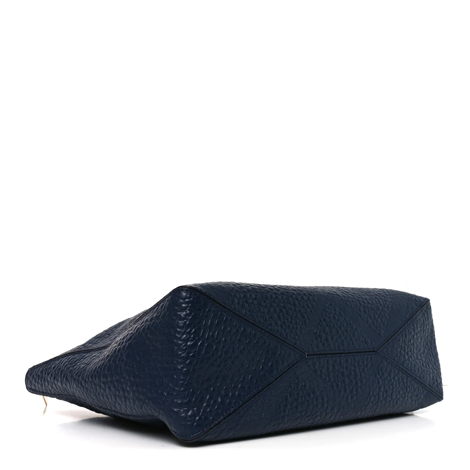 Heritage Grain Check Embossed Medium Dewsbury Tote Blue Carbon