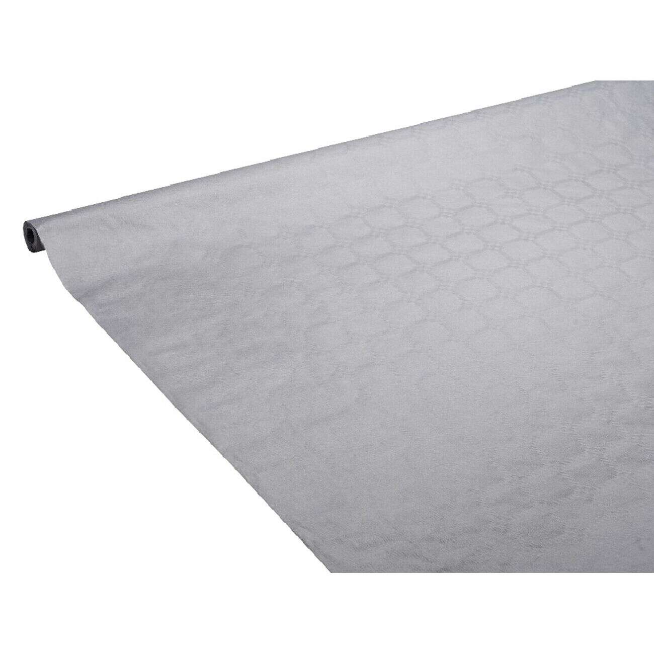 Nappe damassée gris clair en papier 6 m