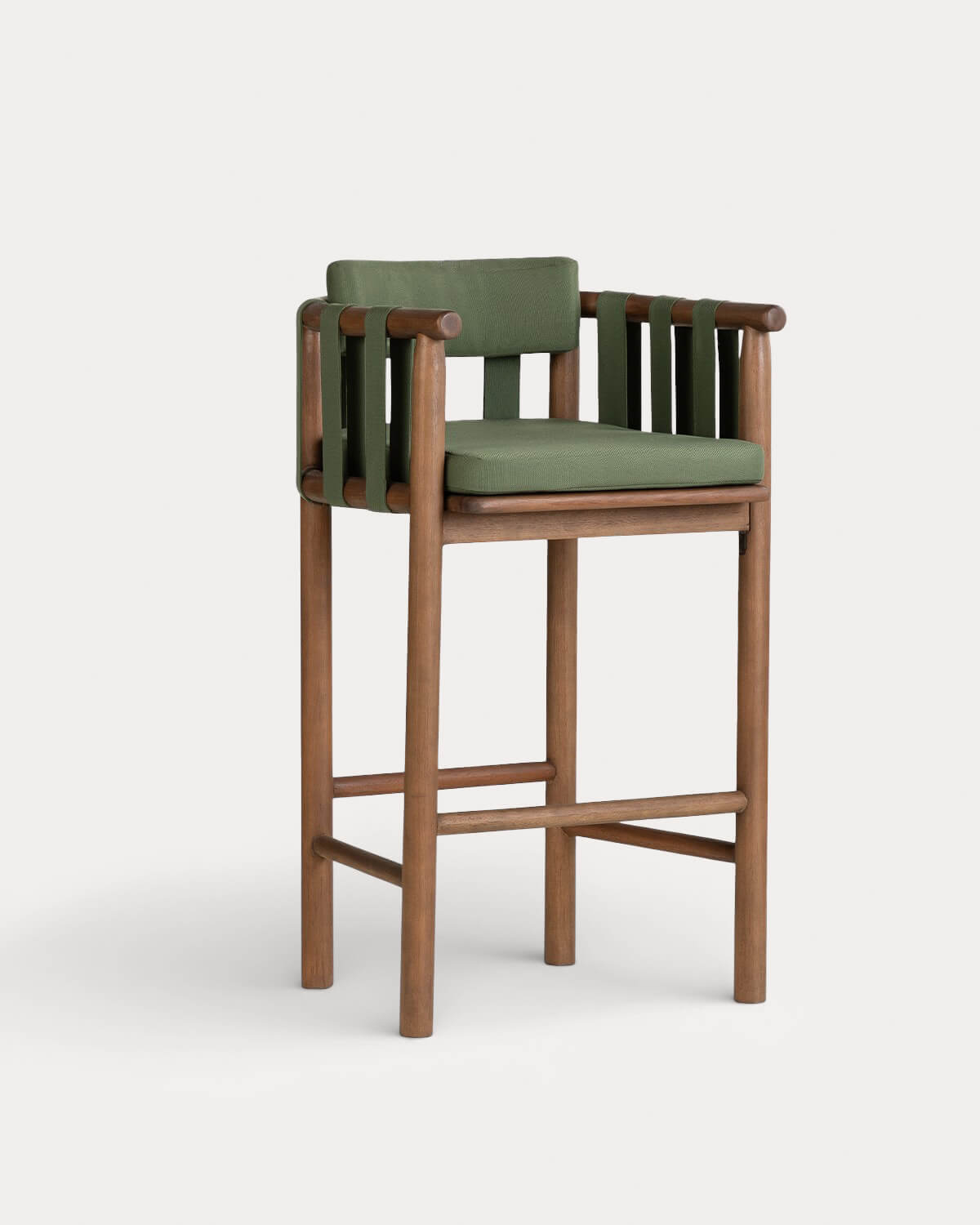 Edvard - Pack 4 Taburetes Altos de Exterior de Madera de Eucalipto (77 cm) Edvard