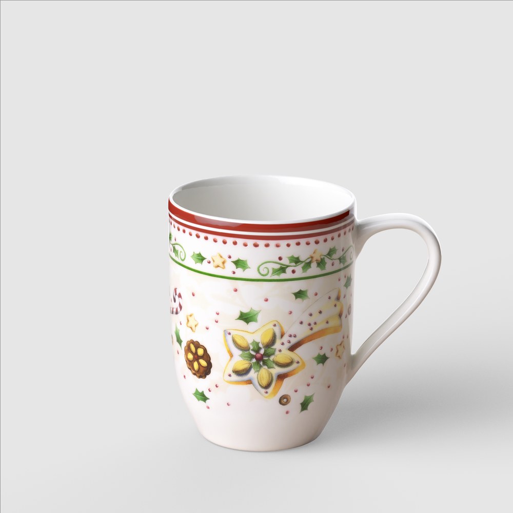 Winter Bakery Delight Mug - Red, 9.9 oz, Premium Porcelain
