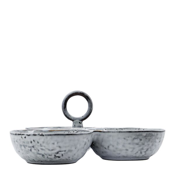 Rustic serveringsbolle 20 cm grå/blå