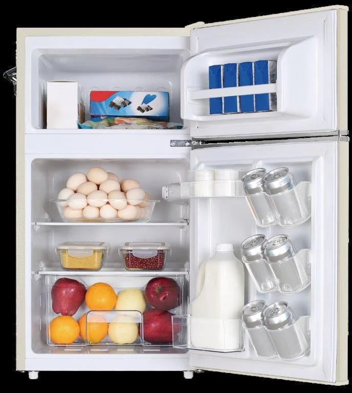 3.1 Cu. Ft. 2 Door Retro Compact Refrigerator, Built-In Side Bottle Opener, Cream - Image 10