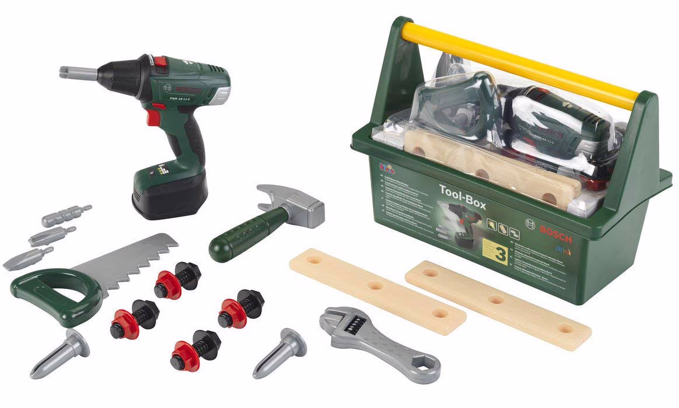 Theo Klein 8520 Bosch Tool Box I with lots of tools I Incl. Battery-Powered Cordless Screwdrive