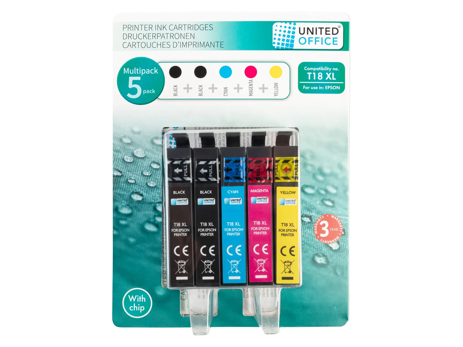 UNITED OFFICE Cartouches d'impression, 5 pices, Epson