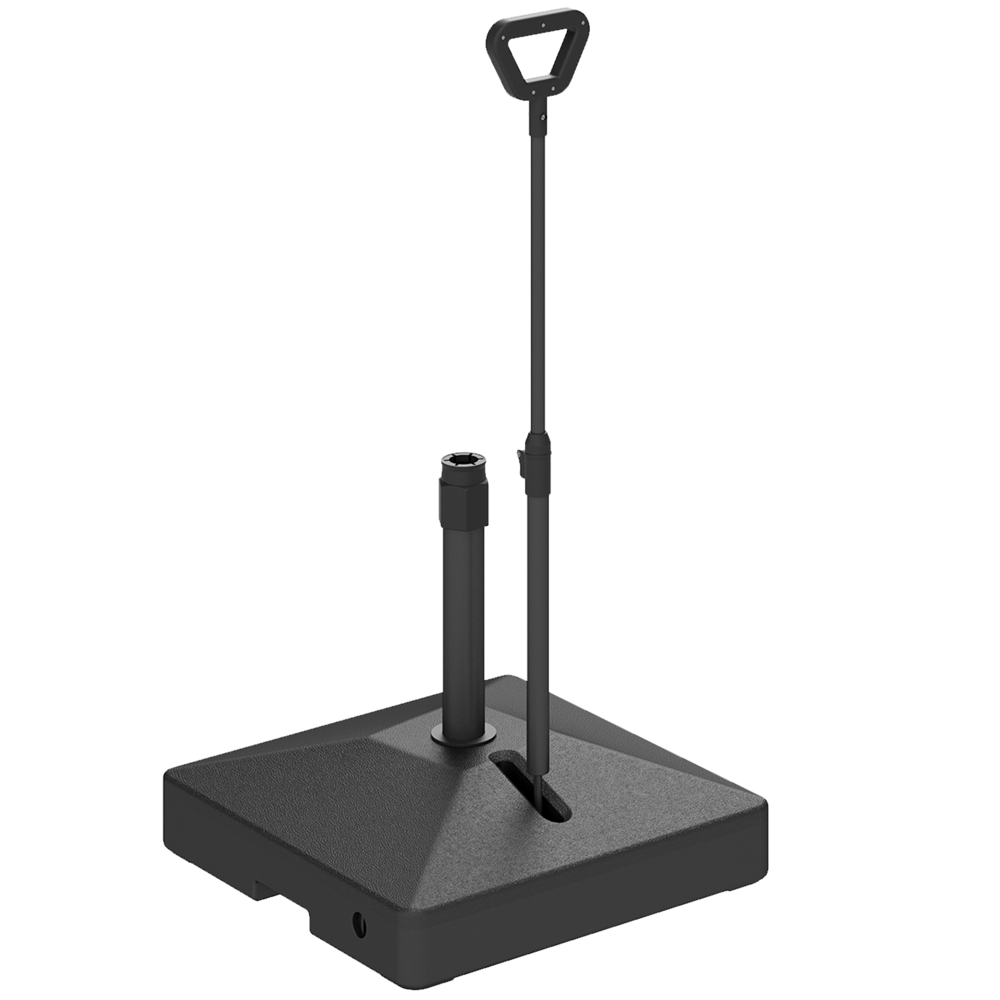 Outsunny Tuinparasolvoet met verstelbare wielen, vulbaar met water en zand, Kunststof, Zwart