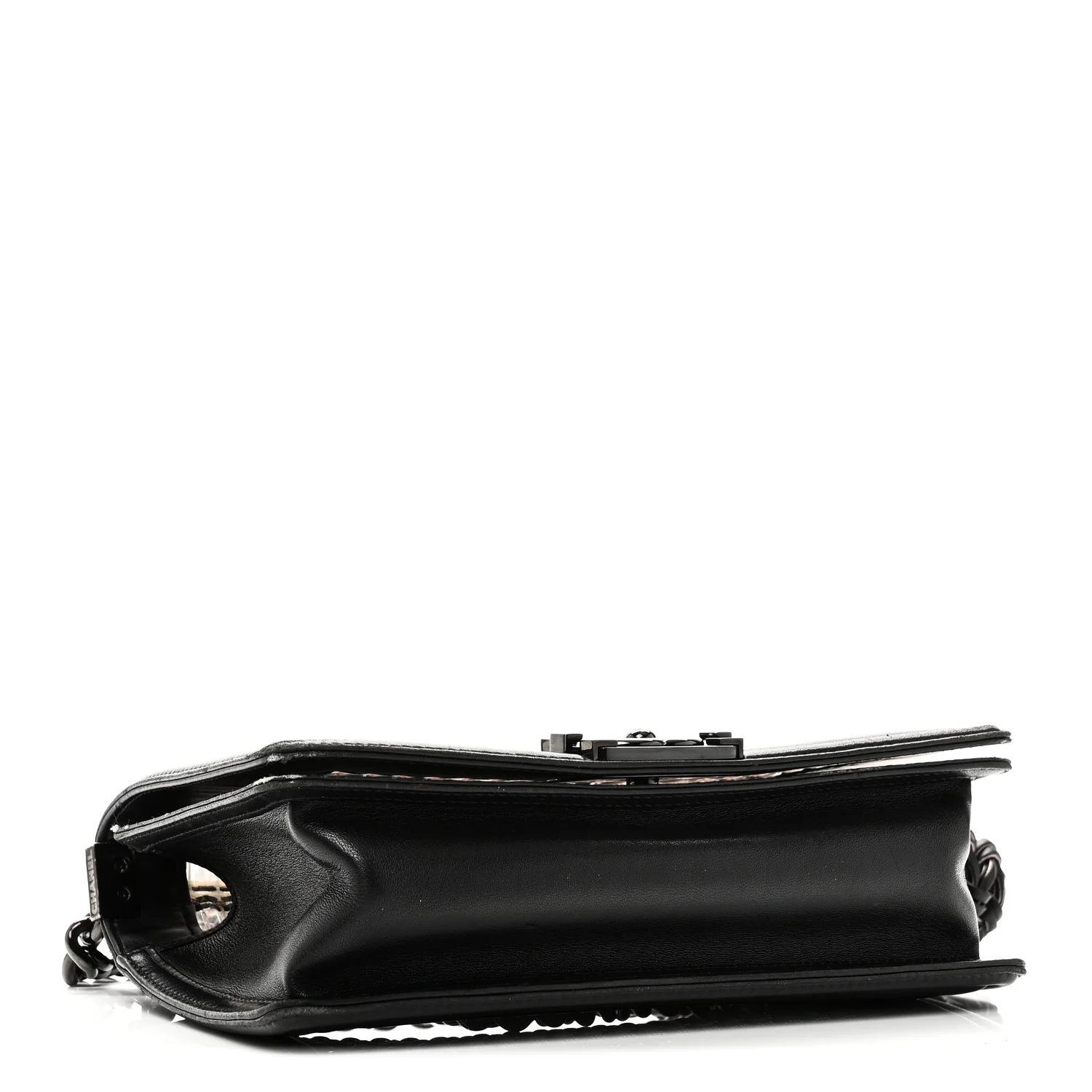 PVC Thread Woven Medium Boy Flap Black