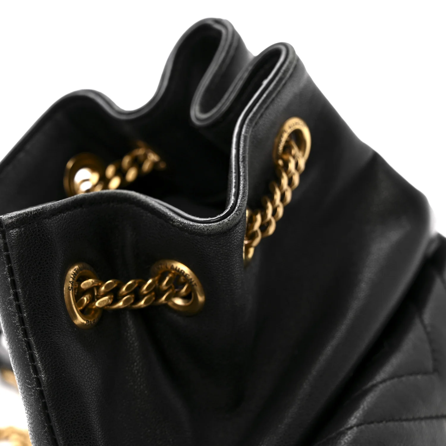 Lambskin Matelasse Monogram Joe Nano Bucket Bag Black