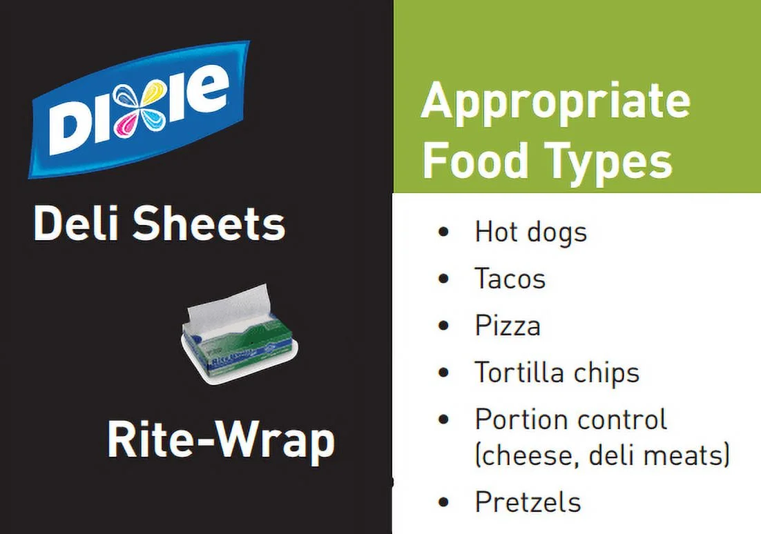 Dixie Rite-Wrap Dry Wax Deli Paper, RW126, 6,000 Sheets per Case