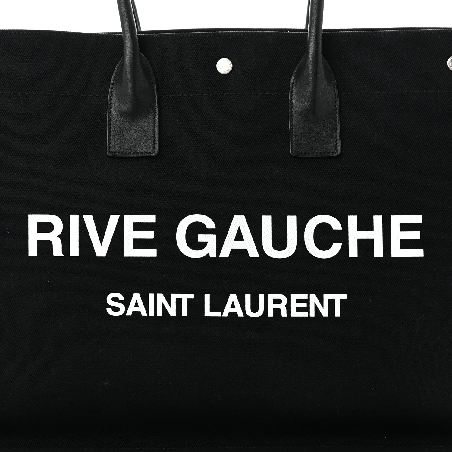 Linen Calfskin Rive Gauche Tote Black