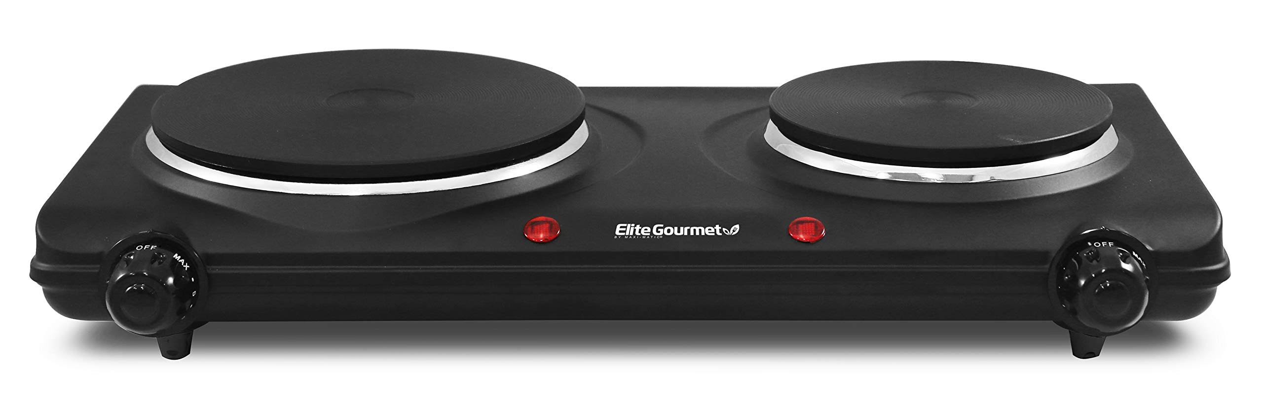Elite Cuisine Edb-302bf Double Electric Hot Plate Burner Dual Temperature Contro