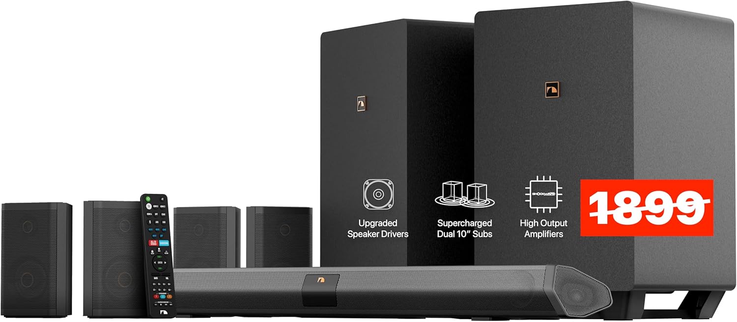 Nakamichi Shockwafe Ultra 9.2.4 Channel Soundbar System with Dolby Atmos/DTS:X  Dual 10