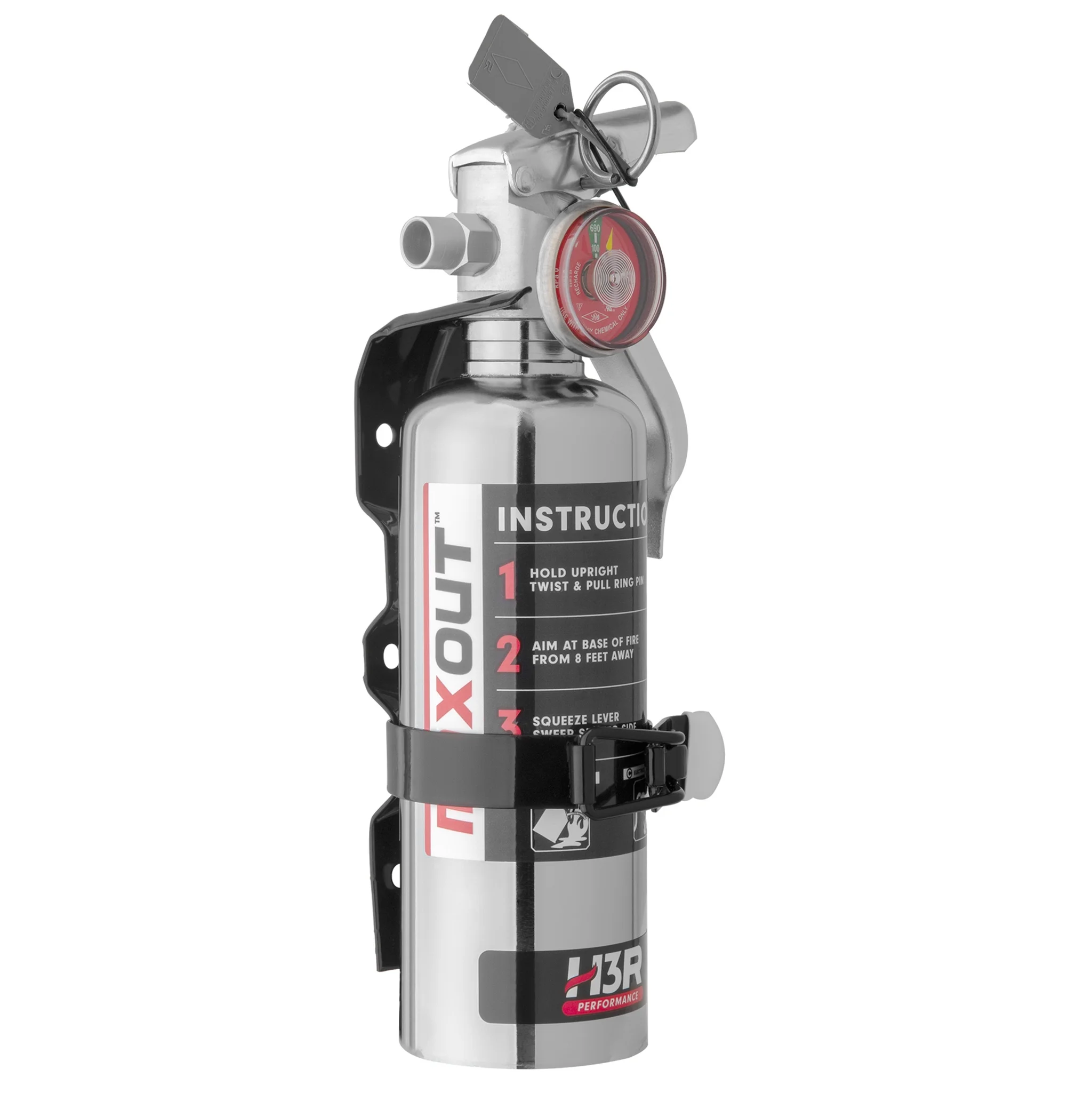 MaxOut Dry Chemical Car Fire Extinguisher 1.0 lb. Chrome(Chrome) - Image 3