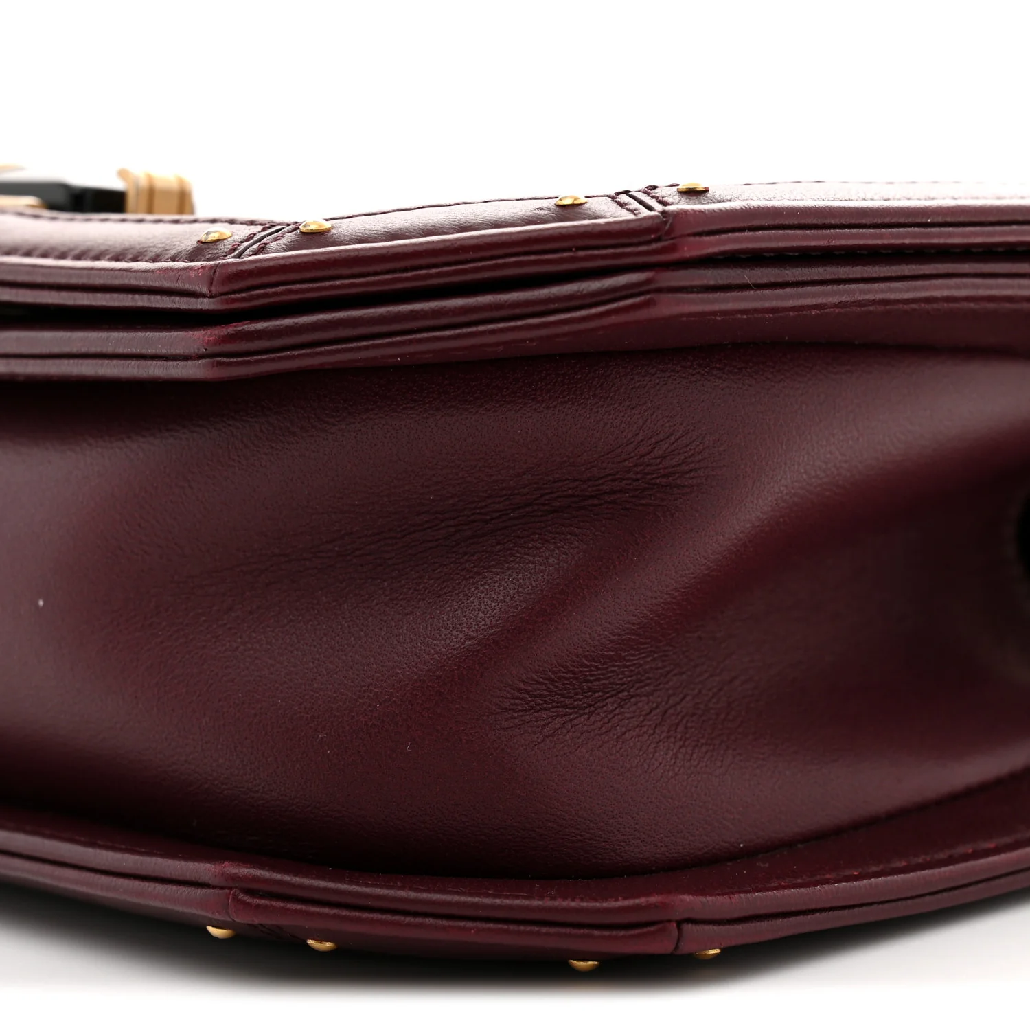 Calfskin Quilted Small Octagon CC Clasp Flap Bag Red Gold