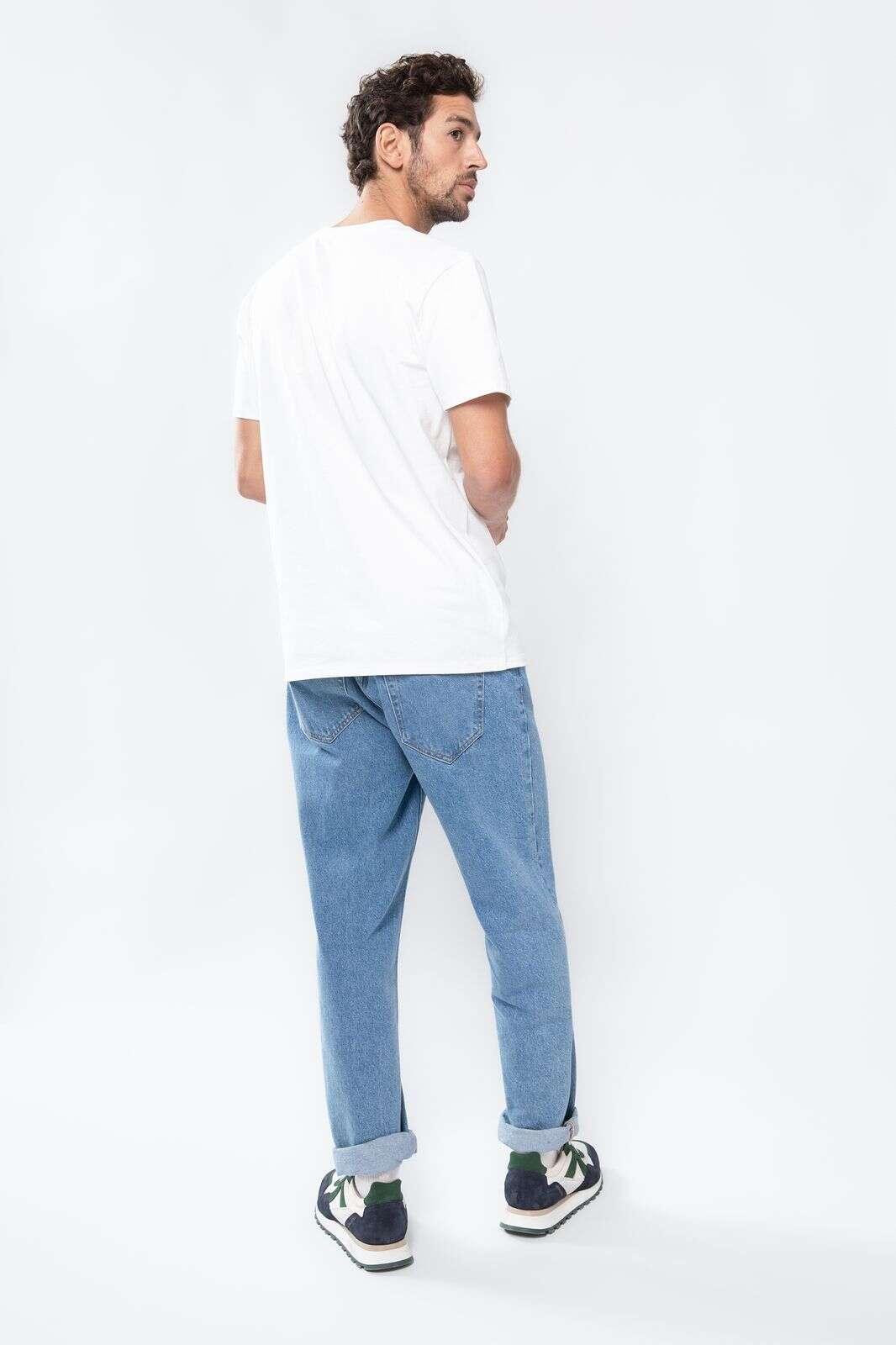 Perry blauwe mid-rise loose fit jeans