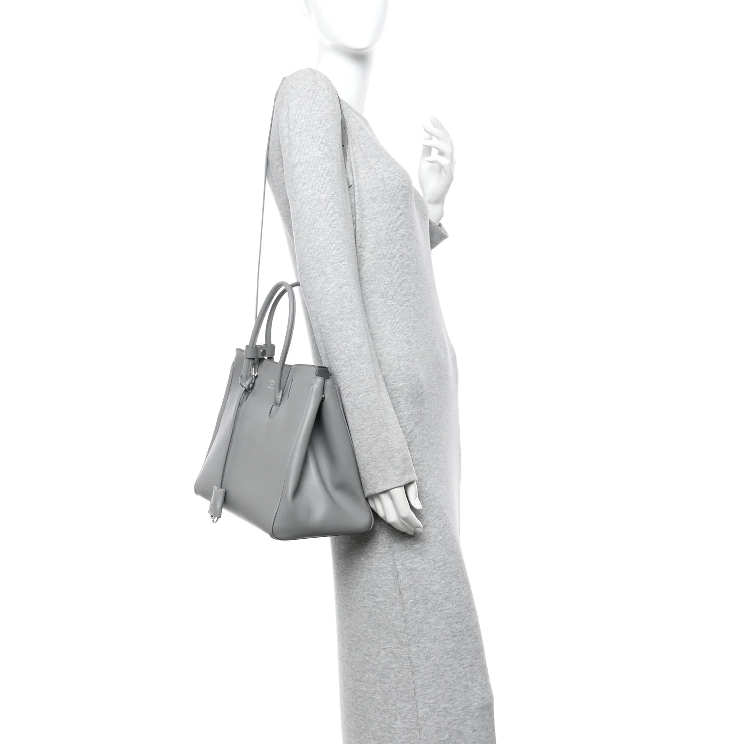 Smooth Calfskin Hampton Carry All Bag Grey