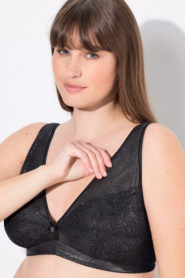 Metallic Lace Relief Bra