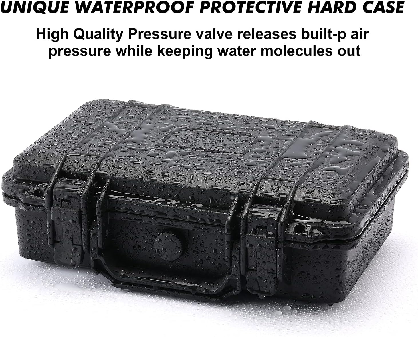 CASOMAN 11.5-Inch Water-Proof & Explosion-Proof Box, with Cushion-Proof Sponge, IP67 Water-Proof Grade, Customizable Foam