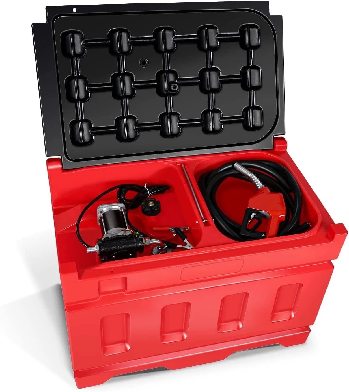 Portable 48 Gallon Fuel Tanks with 12V DC Gasoline Fuel Transfer Pump 15 GPM - Image 2