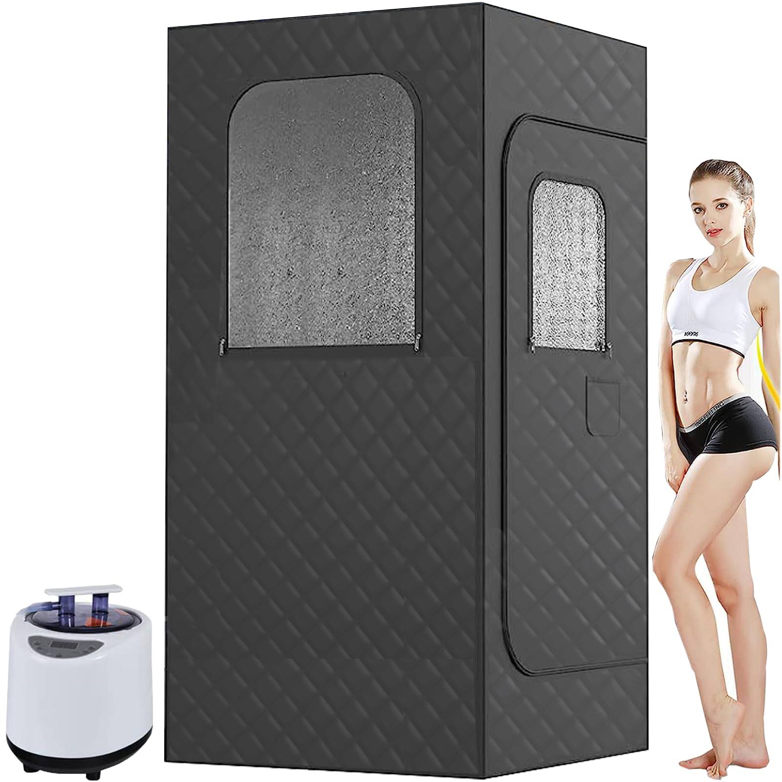 VitaLiving Portable Sauna Tent for Home, Sauna Box Personal Steam Sauna with 1000W 2.6L Steamer, Indoor Sauna Steam Room, at Home Sauna Kits Saunas