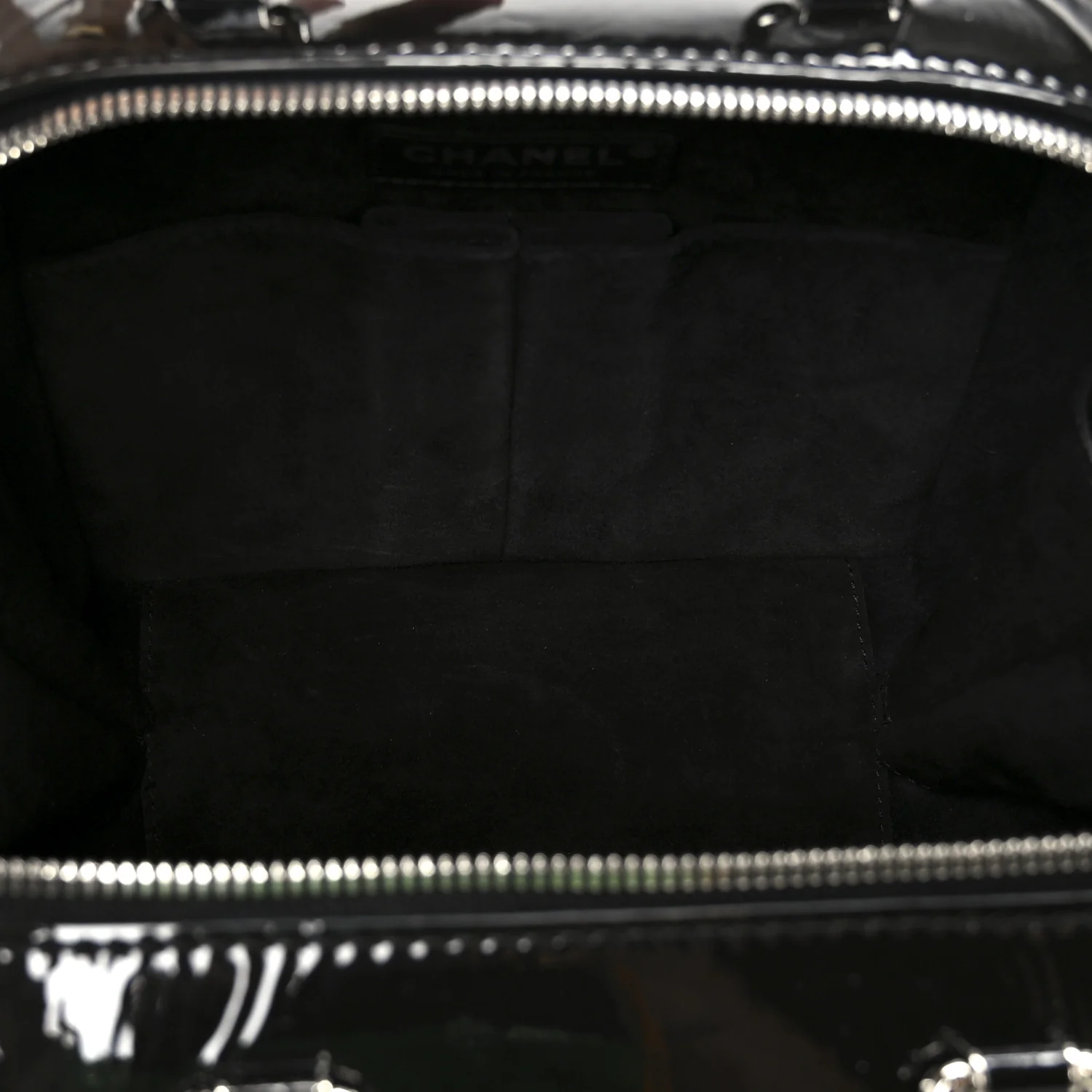 Patent Quilted Travel Kit Vanity Case Black