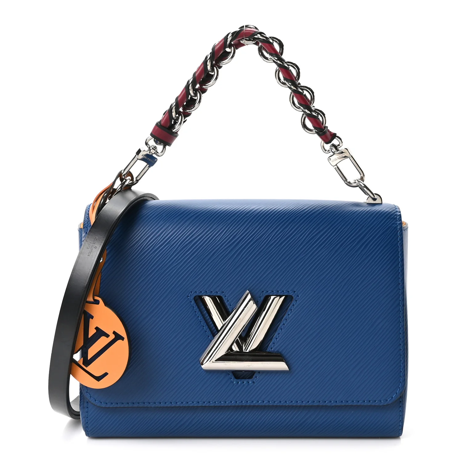 Epi Twist Braided Strap Shoulder Bag MM Bleu Roi