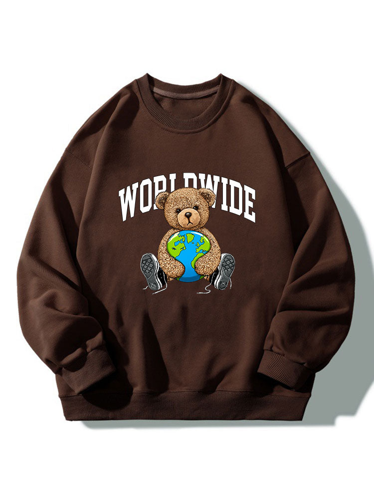 Sweat-shirt décontracté à col rond Worldwide Bear