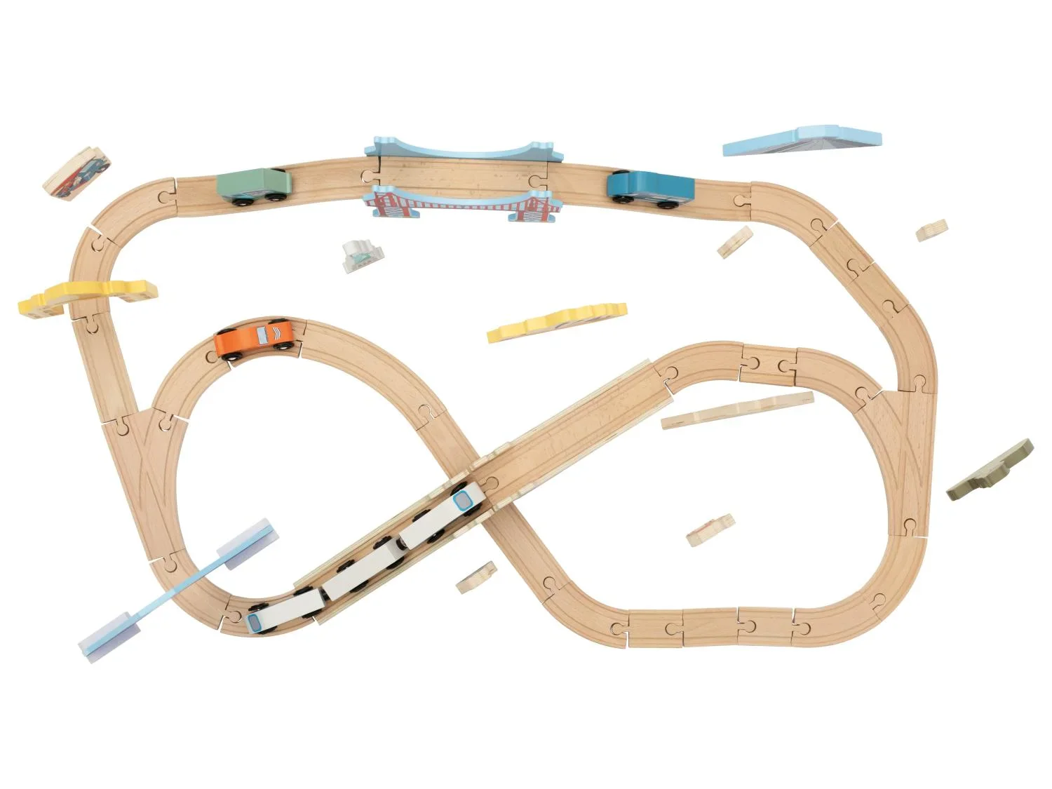 lupilu Set de chemin de fer Voyage en Europe et autour du monde