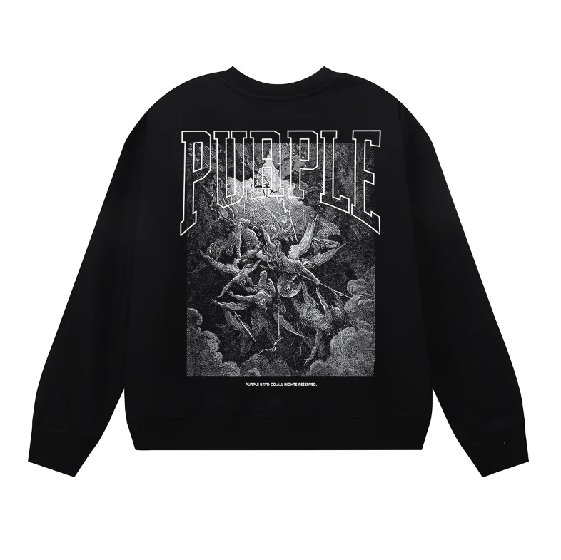 Purple  Men's Long-Sleeve T-shirt Sweatshirt 1152