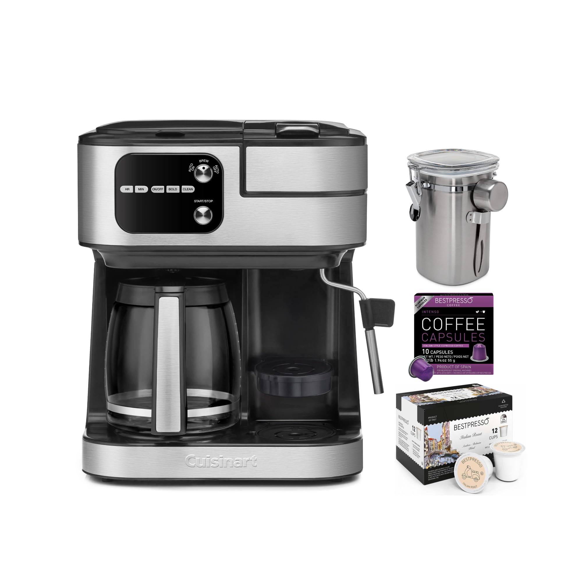 Cuisinart SS-4N1 4-in-1 Coffeemaker (Black) with Coffee Capsules and Canister, Size: 4 in