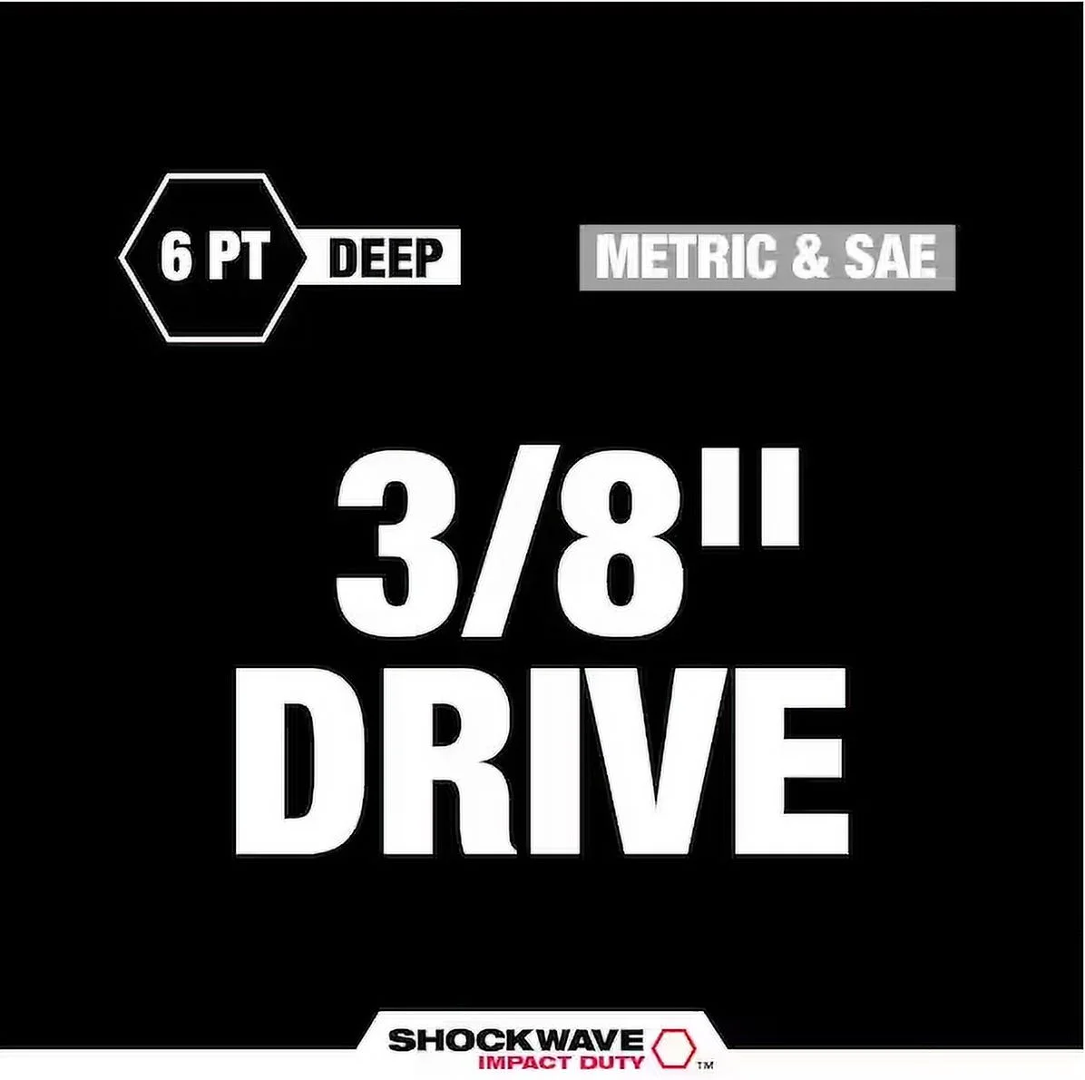 Milwaukee SHOCKWAVE 3/8 In. Drive SAE and Metric 6 Point Impact Socket Set (43 - Piece)