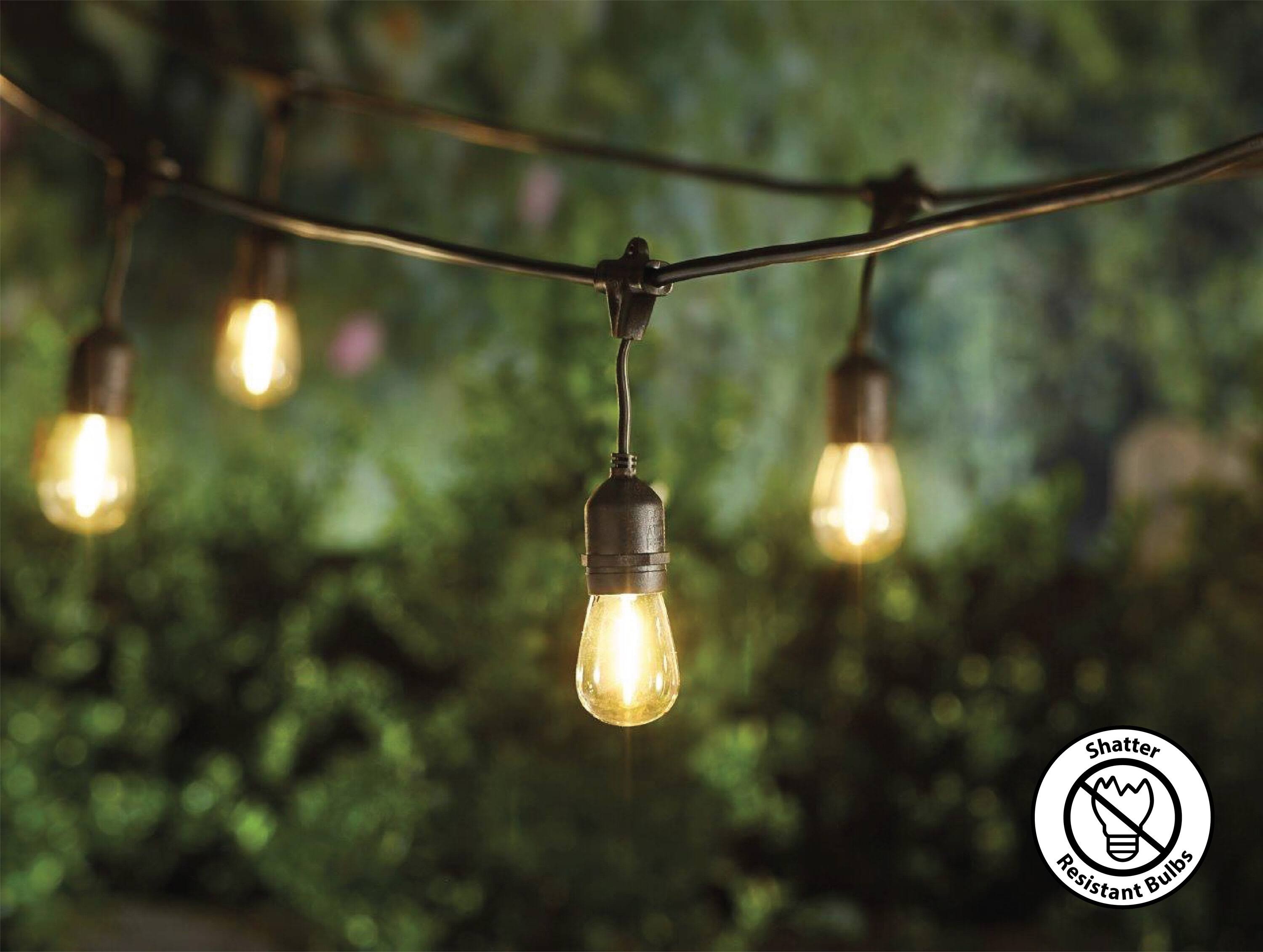 Portfolio 27-ft 10-Light Plastic-Shade Solar Bulbs LED String Lights