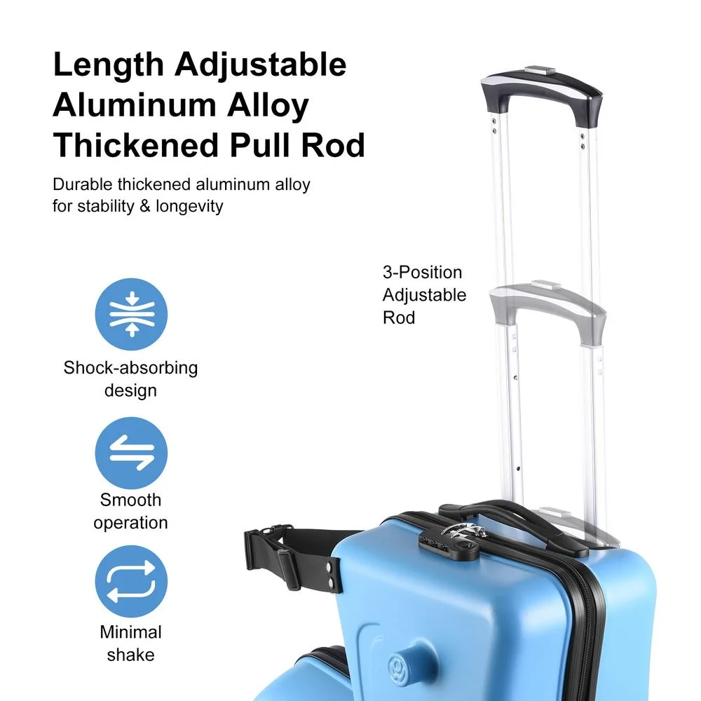 Kids Luggage, Kids Ride-on Luggage with Spinner Wheels Suitcase, Kid's Ride-On Suitcase Help Your Child Relax, Carry On Trolley Luggage with Password Lock, 20"(20 inches blue) - Image 10