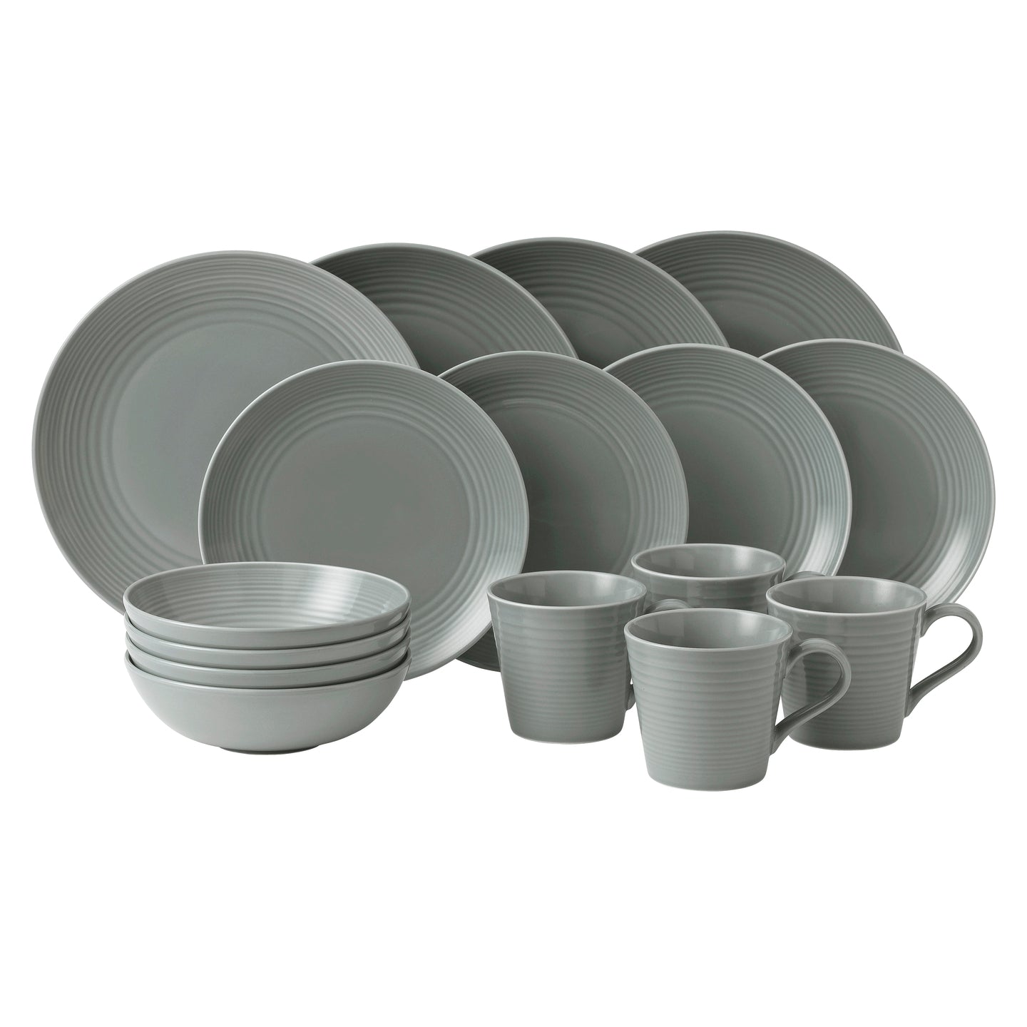 Gordon Ramsay Maze Dark Grey Dinner set, 16 piece