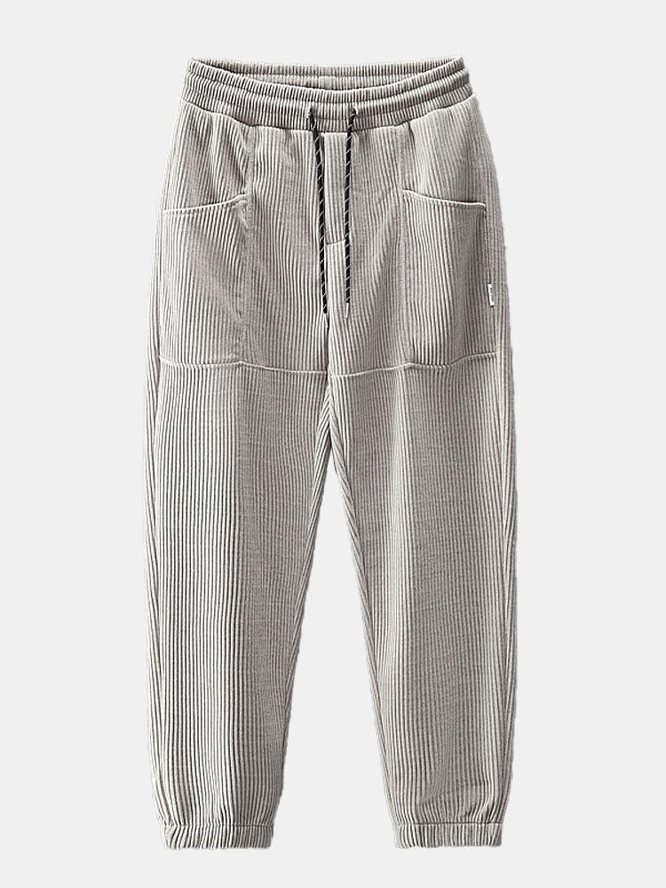 Pantalon de jogging en velours côtelé à cordon de serrage