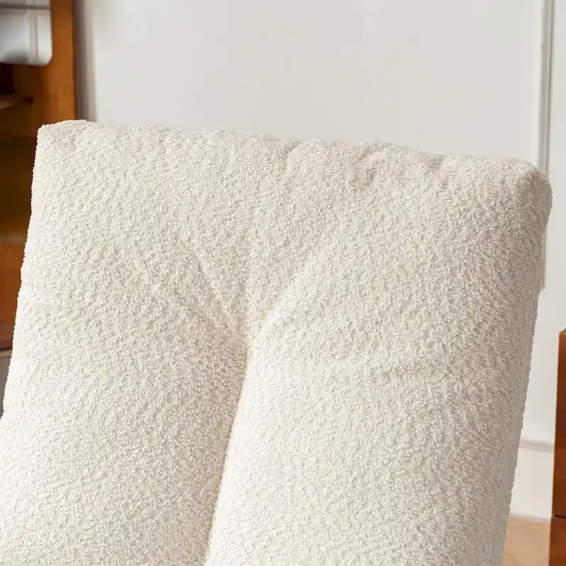 Upholstered Rocking Chair with High Back and Side Pocket