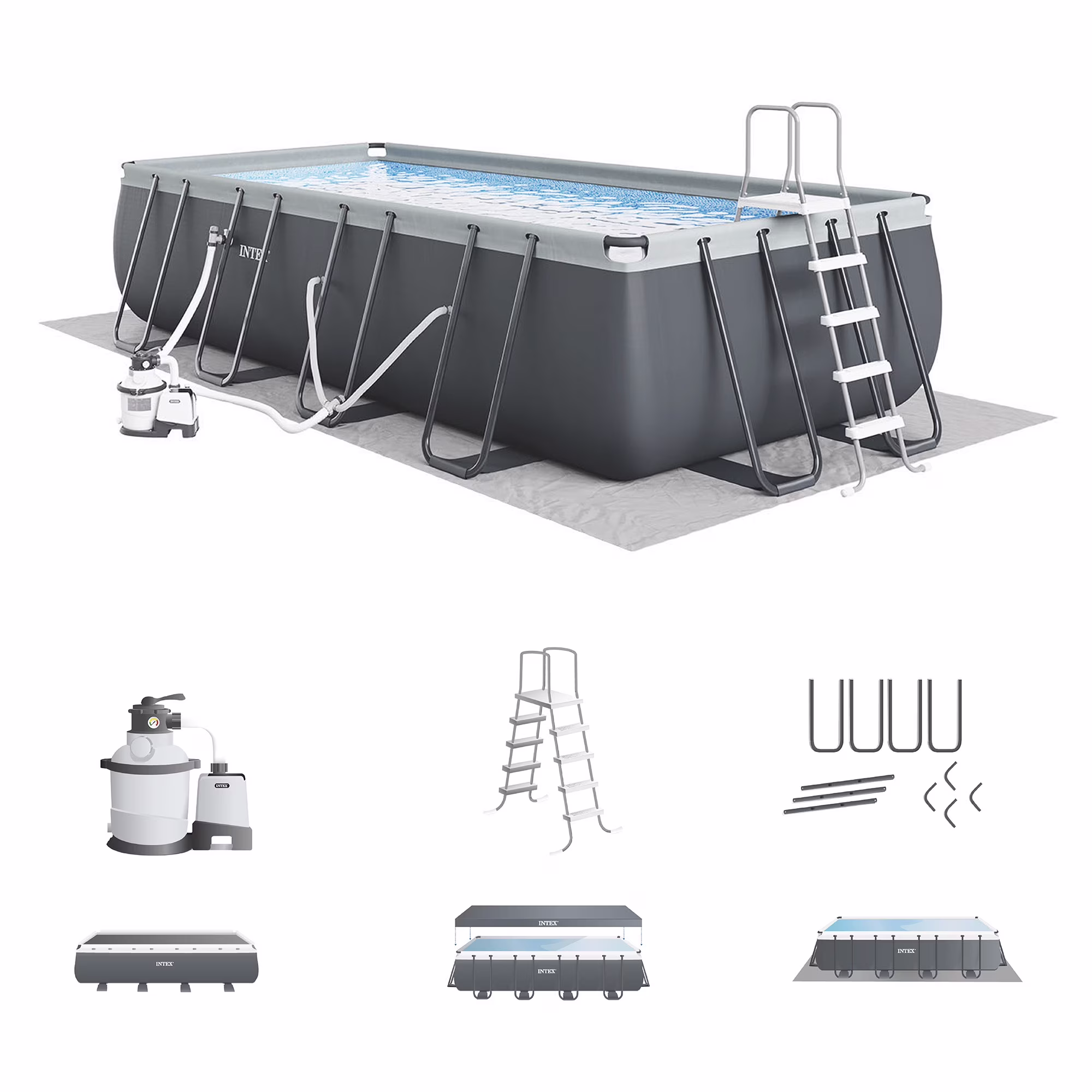 Ultra XTR 24' x 12' x 52" Above Ground Swimming Pool Set w/ Pump(Gray Sand Filter (24' x 12' x 52"))