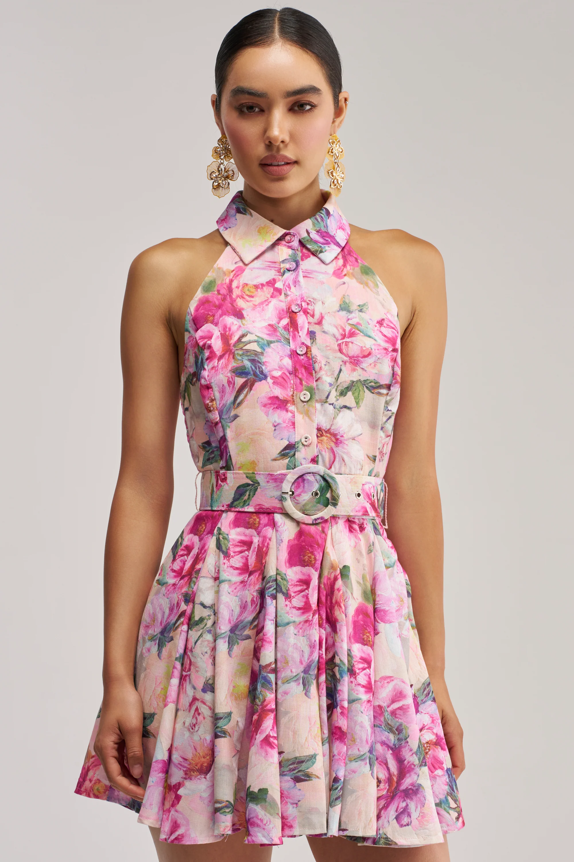 SHES A DIVA FLORAL MINI DRESS IN PINK MULTI - Akira Store
