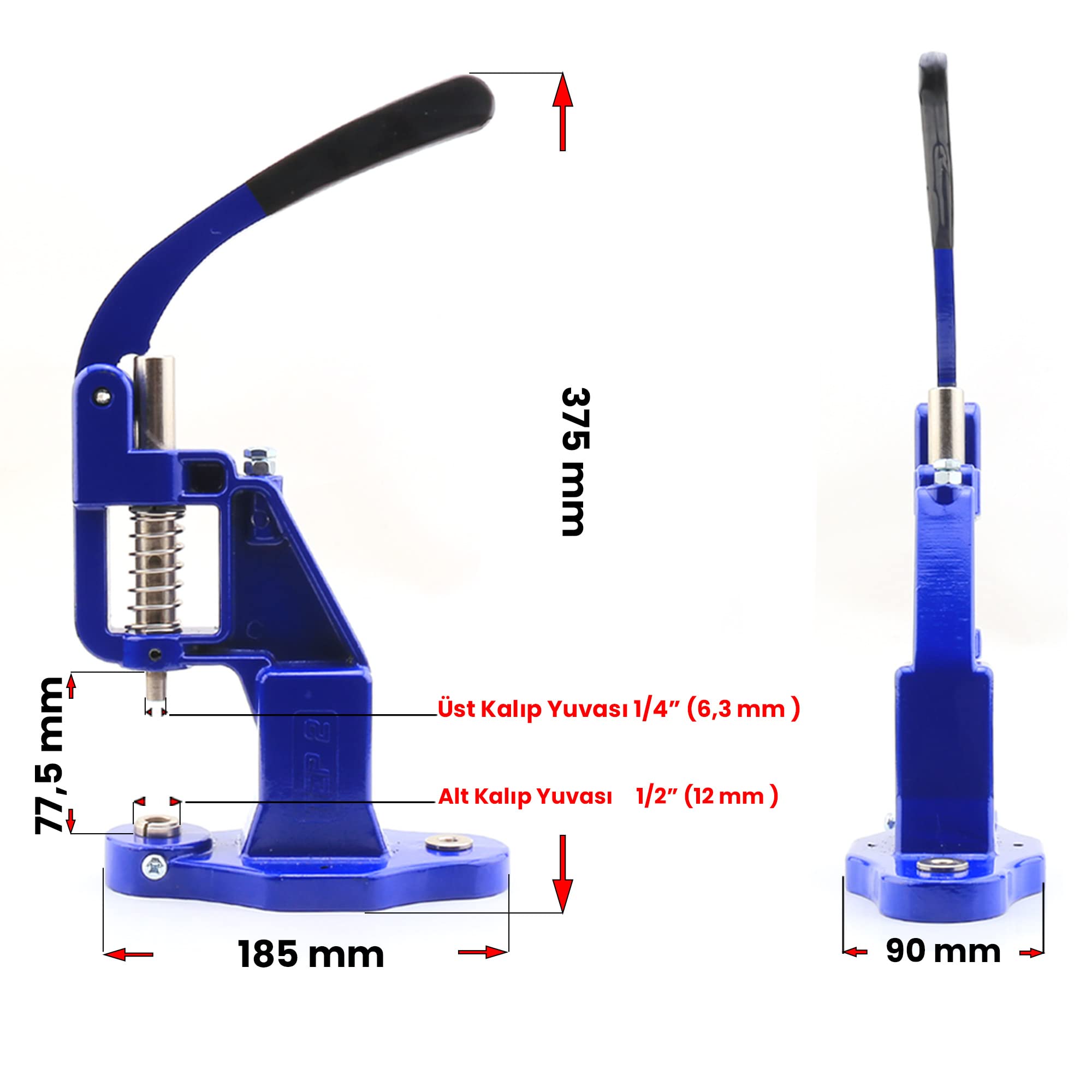 Snaps Rivet Grommet Prong Eyelet Popper Fastener Self Cover Fabric Button Hand Press Machine Set