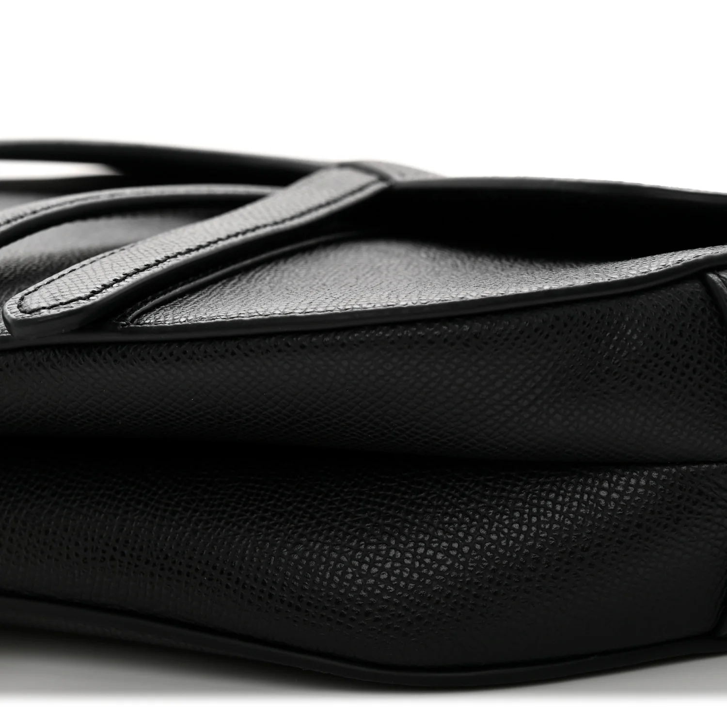 Grained Calfskin Saddle Bag Black