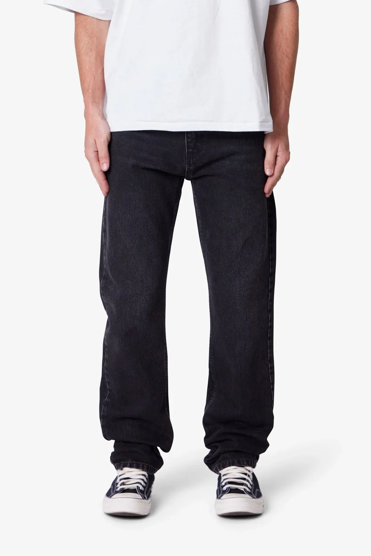 Straight Denim - Stone Wash Black