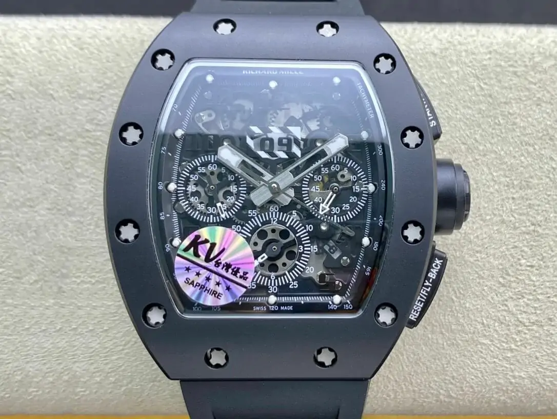 Richard Mille RM011 KV Factory Ceramic Black Strap