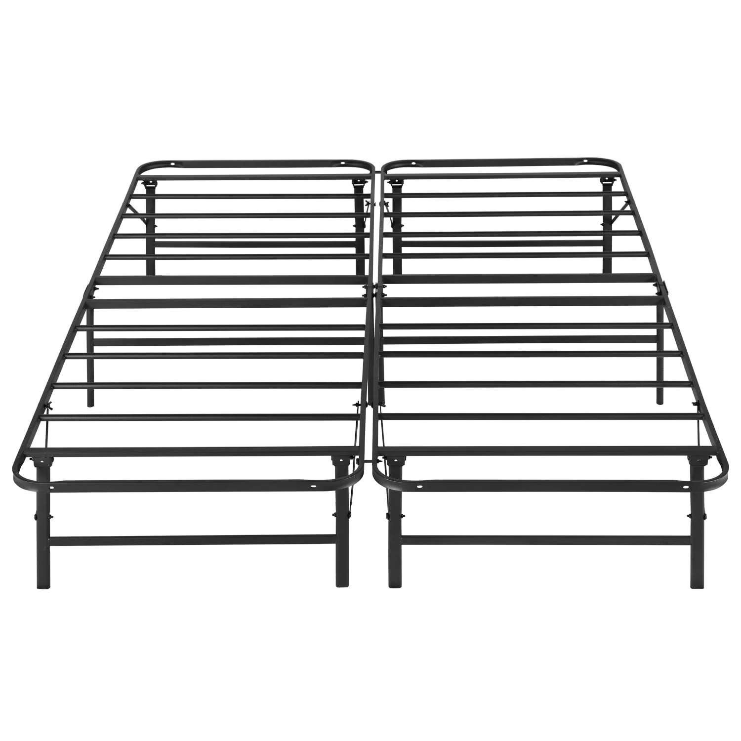 VECELO Foldable Metal Platform Bed Frame, Steel Slat Support/No Box Spring Needed, King Size, Black